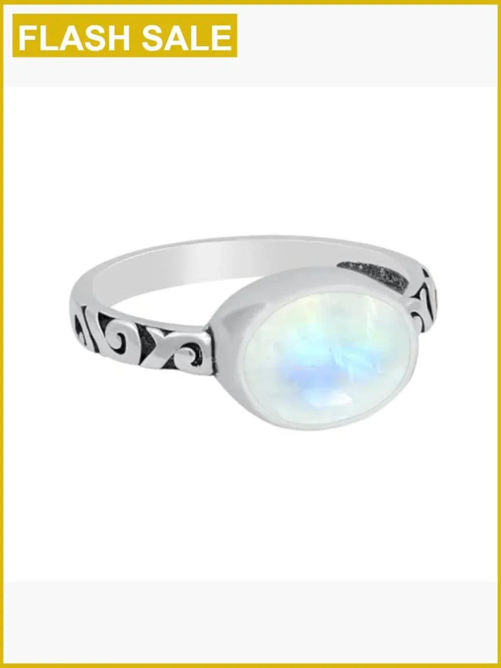 Oval Moonstone Statement Ring - 925 Silver Plated Handmade Jewelry Gift for